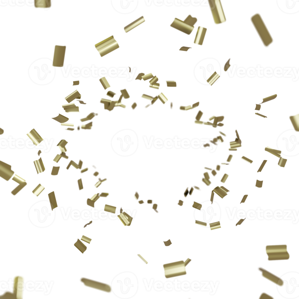 luxe vliegend goud confetti kader png