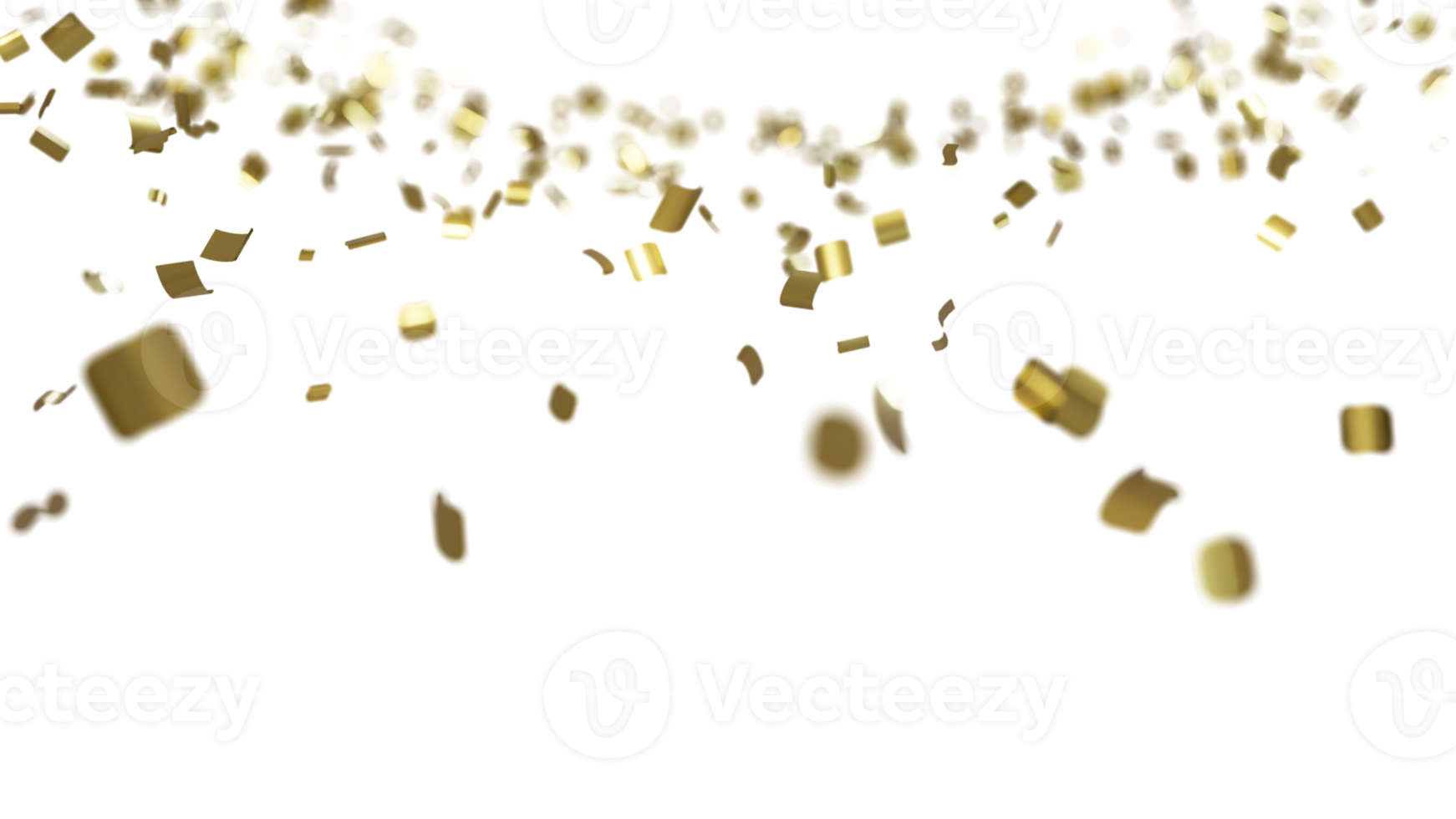 luxe vliegend goud confetti kader png