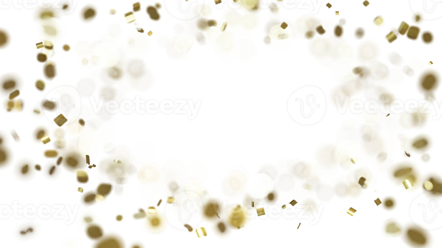 luxe vliegend goud confetti kader png