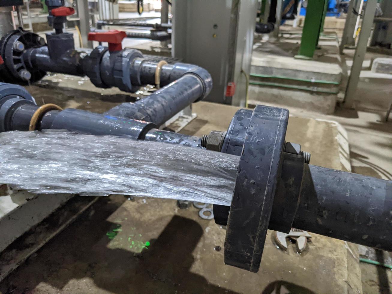 Power plant project activity for water treatment plant and checking equipment. The photo is suitable to use for industry background, construction poster and safety content media.