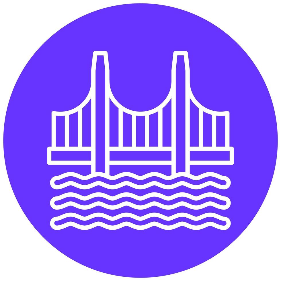 Golden Gate Bridge Icon Style vector