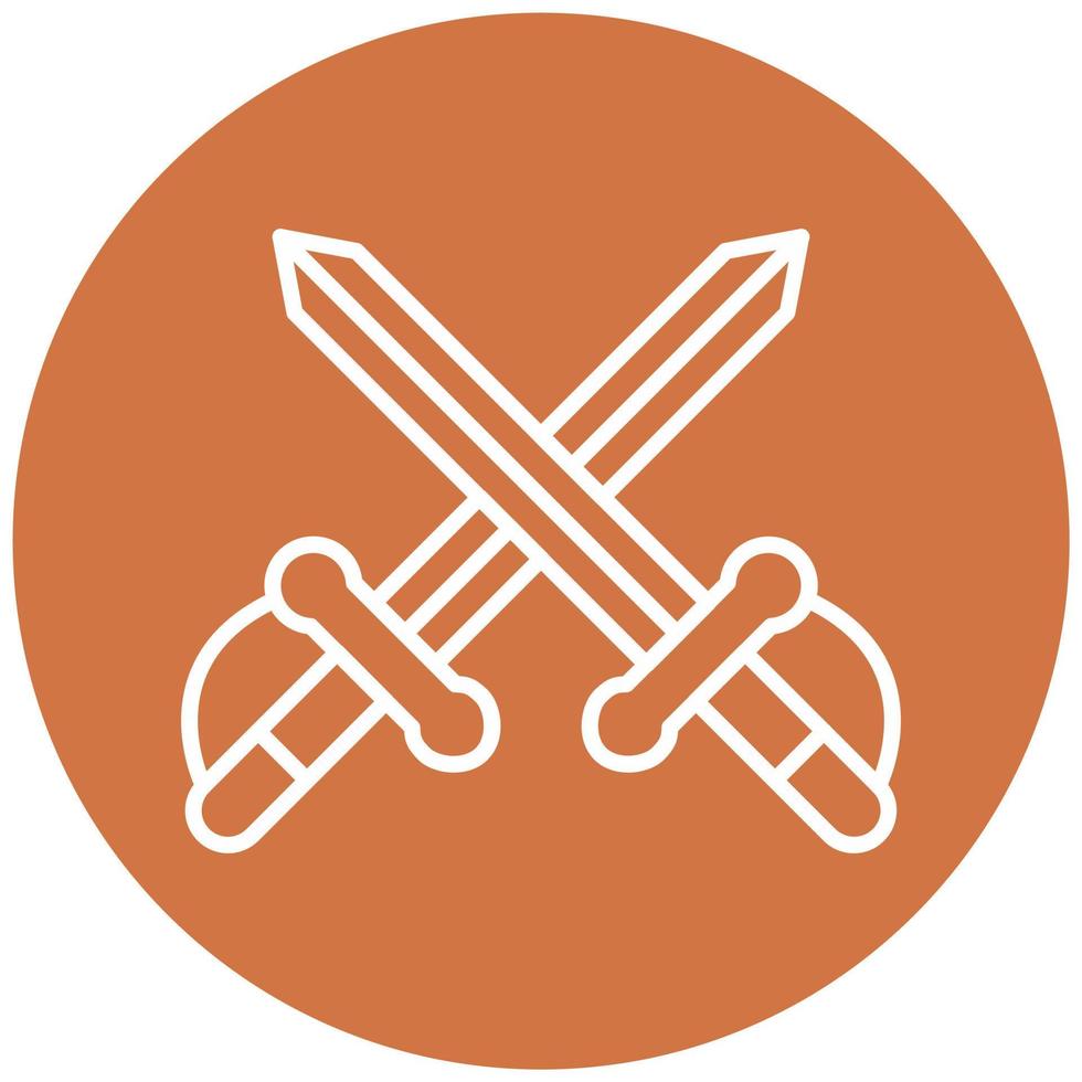 Two Crossed Swords Icon On Flat Color Circle Buttons Stock Illustration -  Download Image Now - iStock