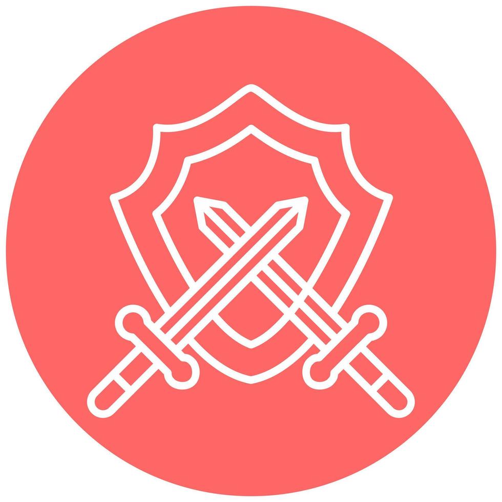Two Swords And Shield Icon Style vector