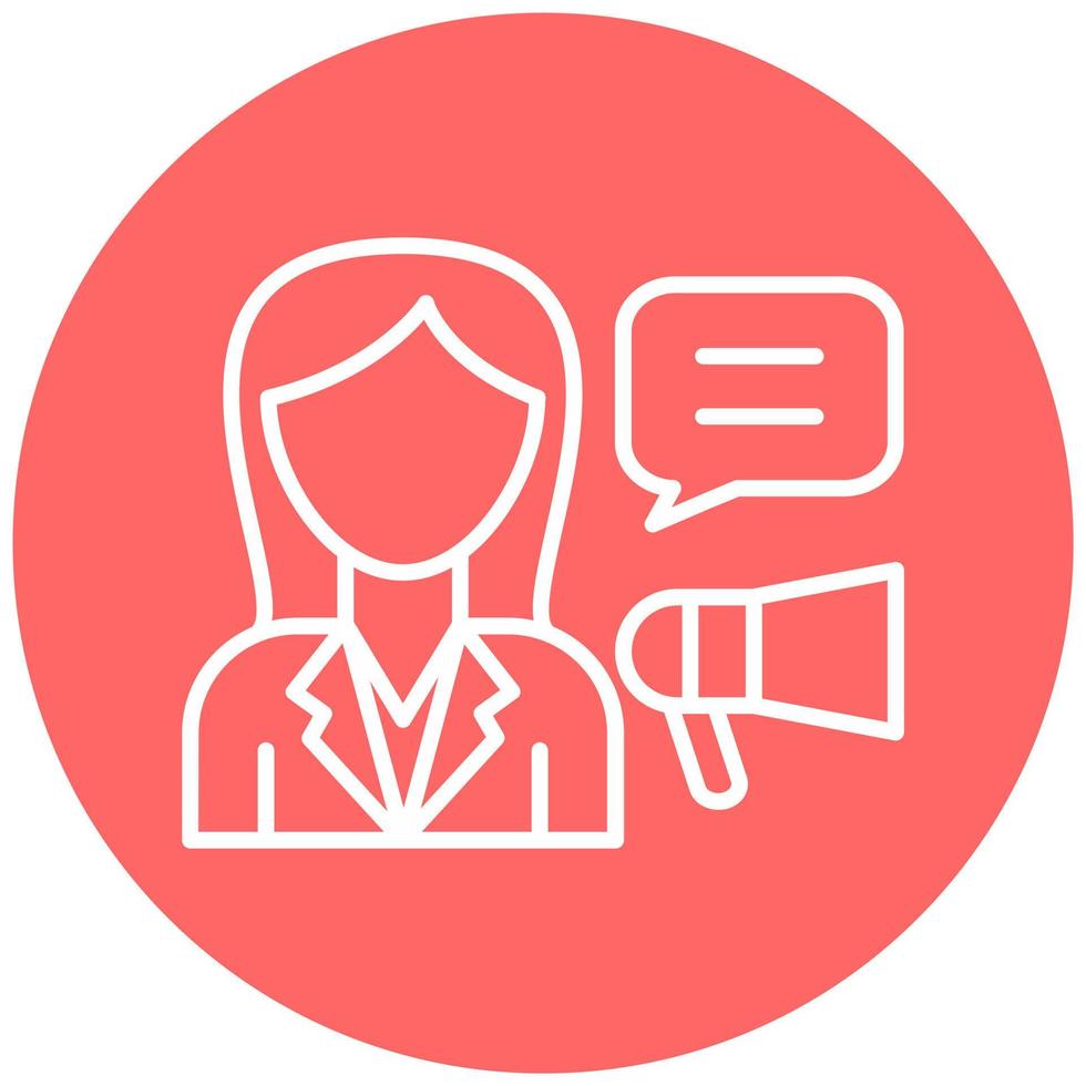 PR Specialist Female Icon Style vector