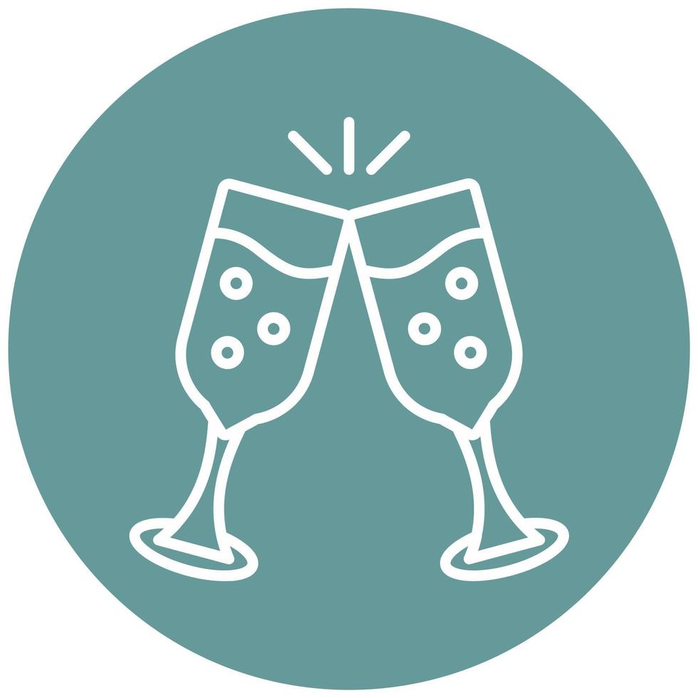 Champagne Glasses Icon Style vector