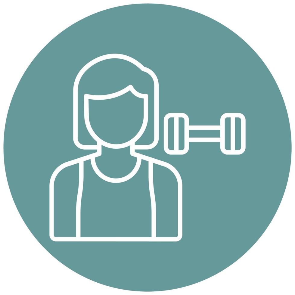 Fitness Trainer Female Icon Style vector