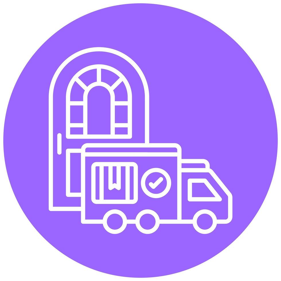 Delivery On Doorstep Vector Icon Style