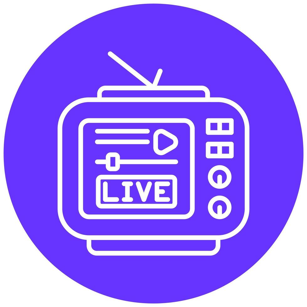 Live Tv Vector Icon Style