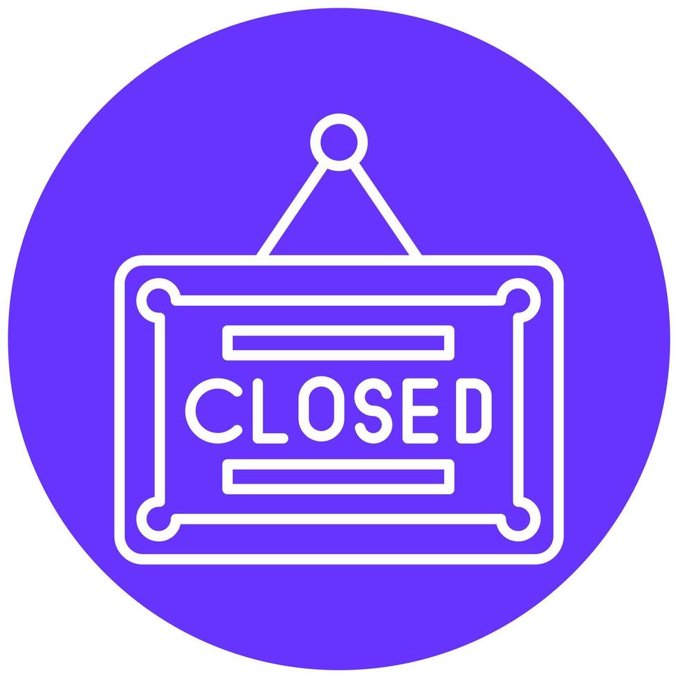 Closed Sign Vector Icon Style