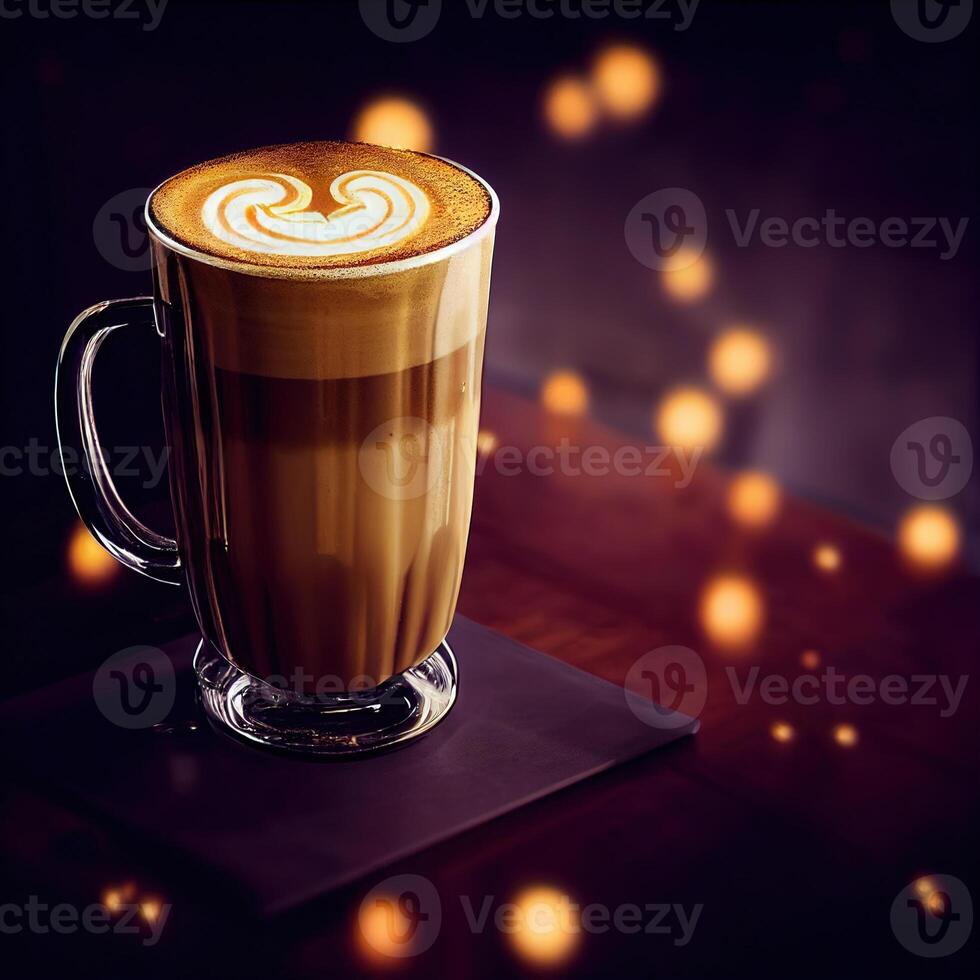 A glass of appetizing spicy latte.. photo