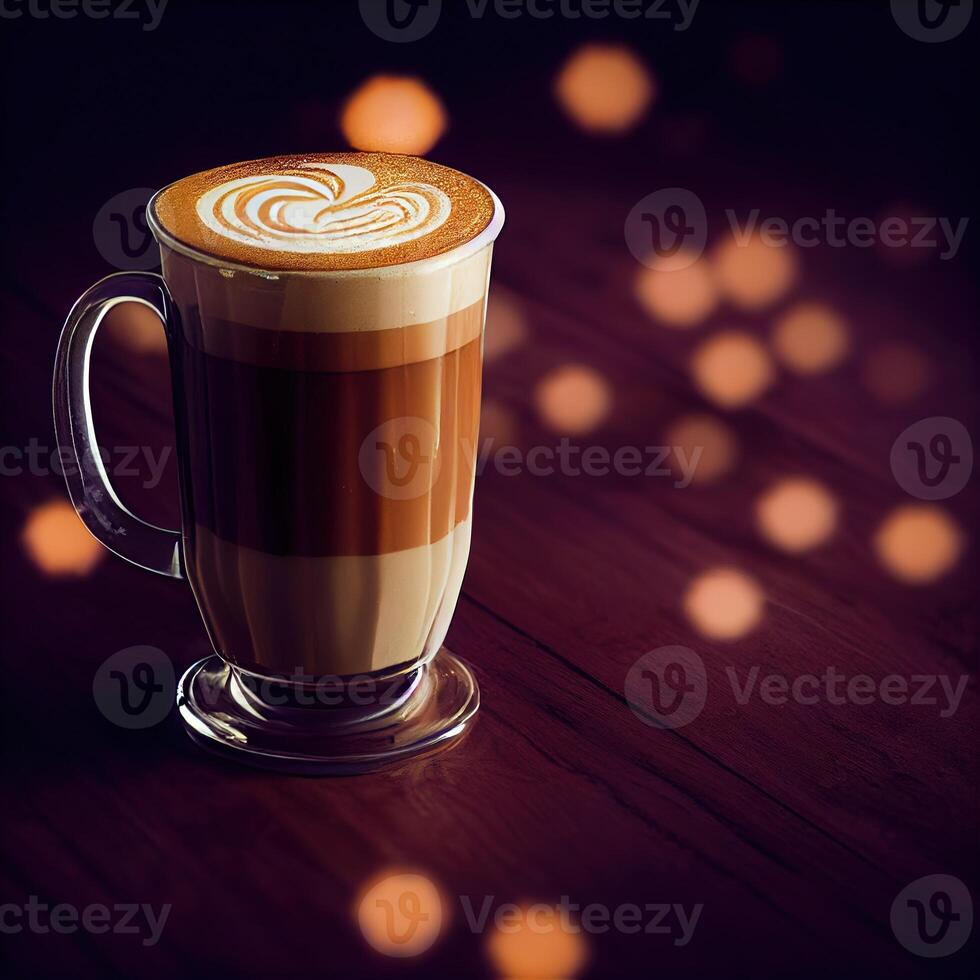 A glass of appetizing spicy latte.. photo