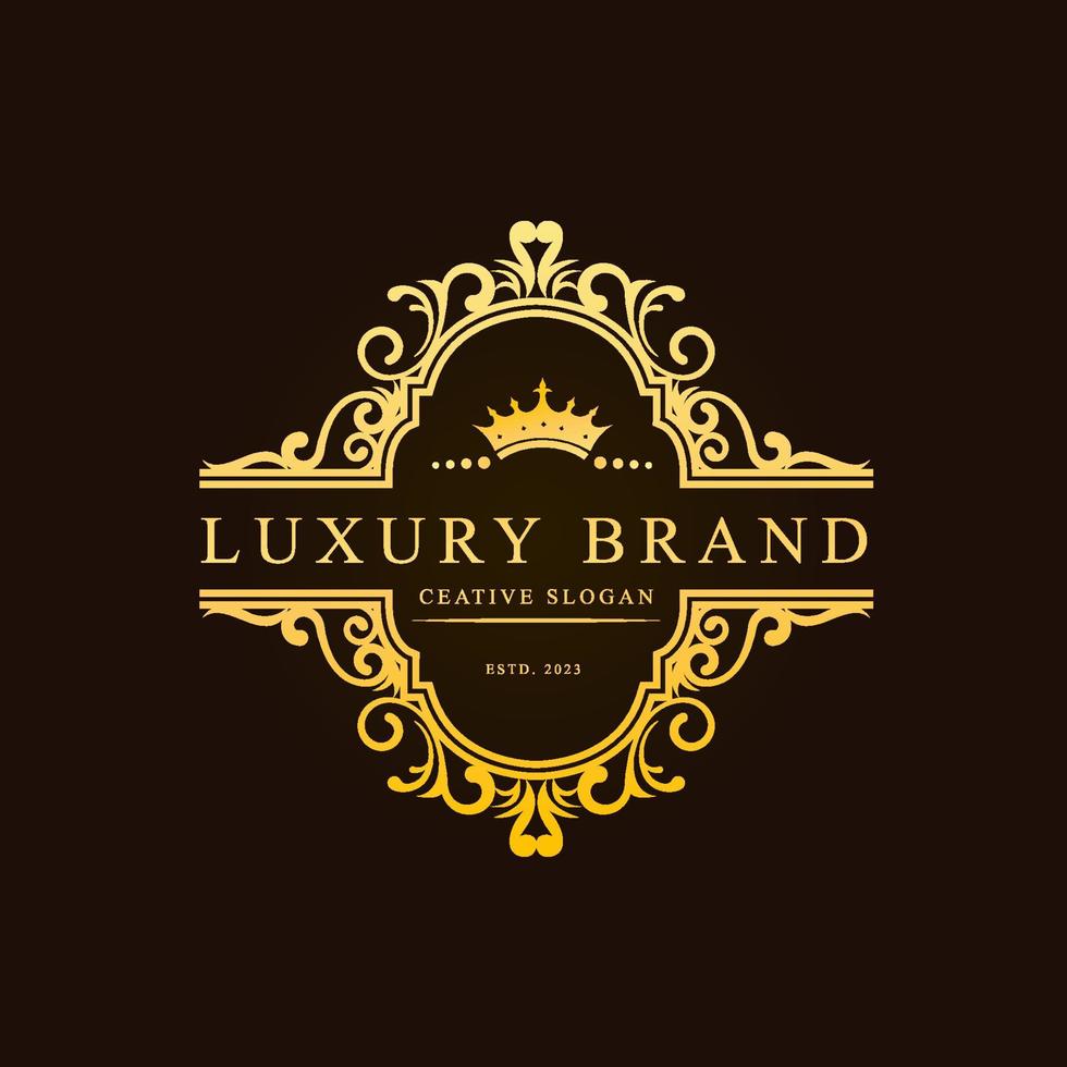 Luxury Logo template flourishes calligraphic elegant ornament lines. identity for Restaurant, Royalty, Boutique, Cafe, Hotel, Heraldic, Jewelry, Fashion and other vector