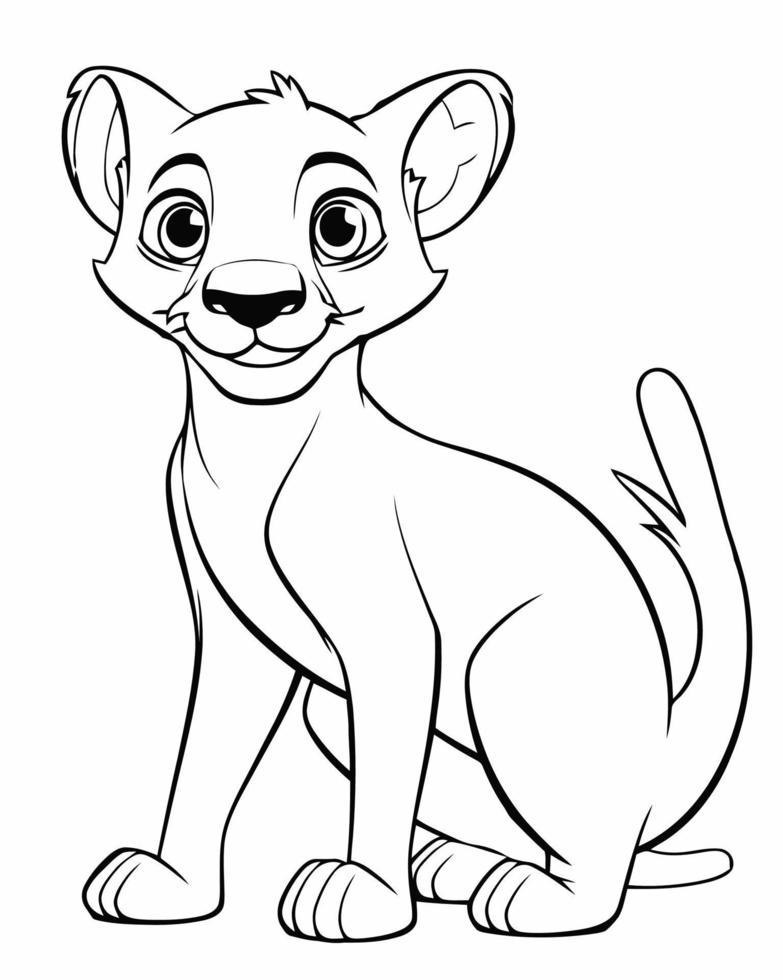 Fossa Animal Coloring Page vector