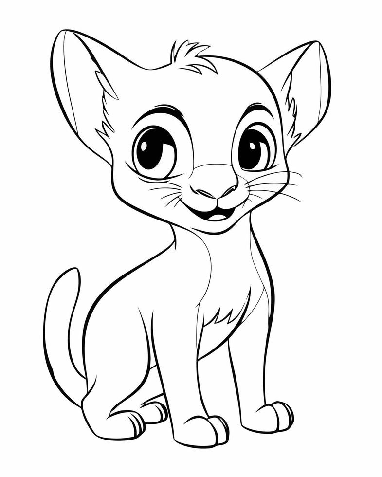 Cute Baby Fossa Coloring Page vector