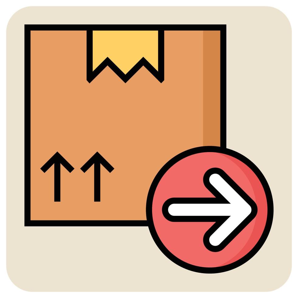 Filled color outline icon for Send parcel. vector