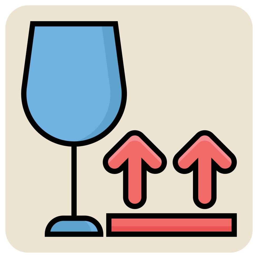 Filled color outline icon for Glass sign. vector