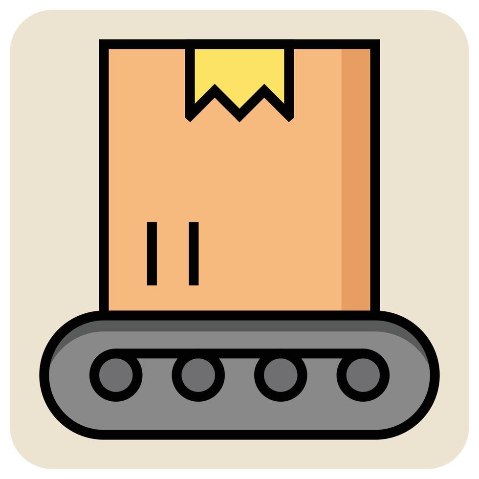 Filled color outline icon for Cargo crane. vector