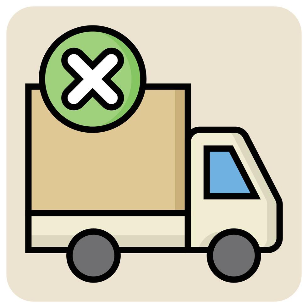 Filled color outline icon for Reject cargo. vector