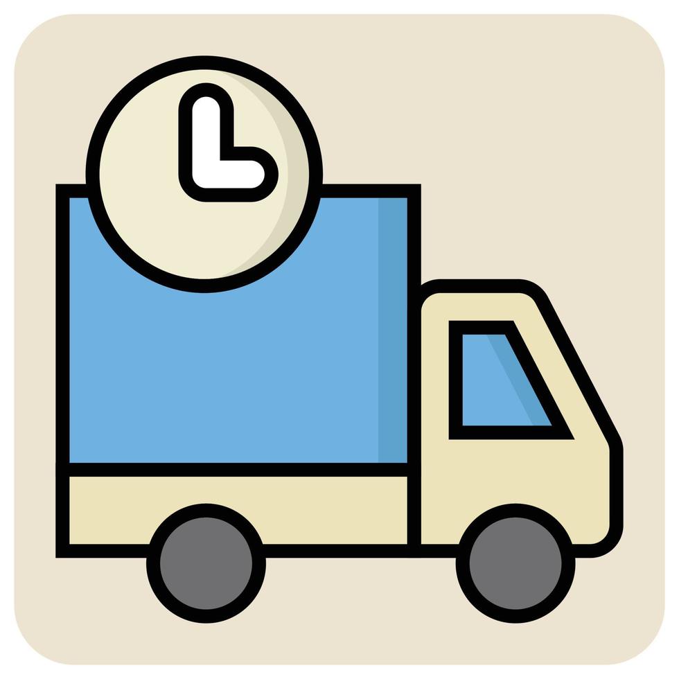 Filled color outline icon for Fast cargo. vector