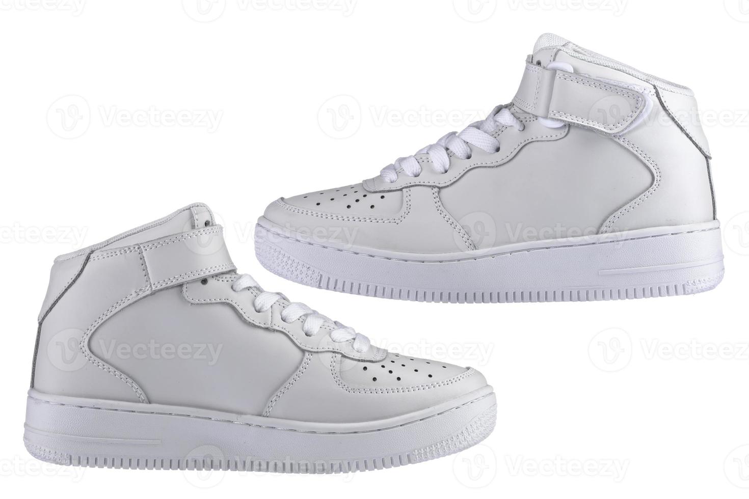 Sport shoes. White sneakers on a white background. photo