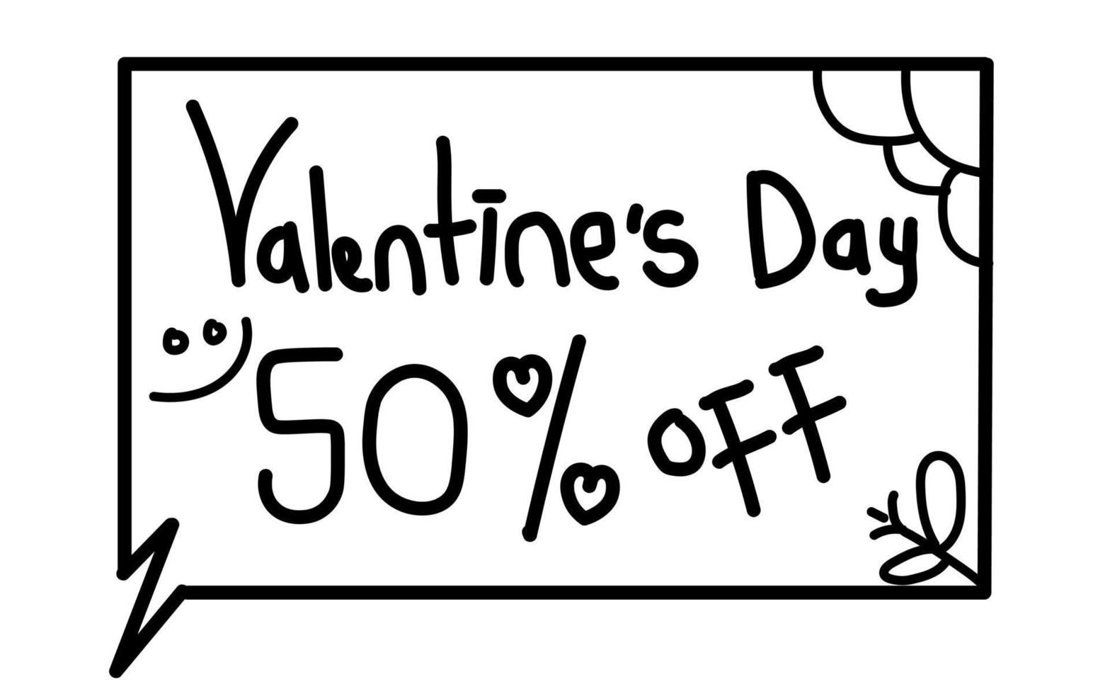 valentine's day sale special offer vector hand draw