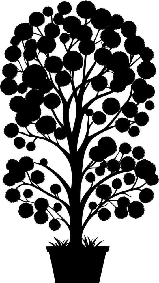 black tree icon vector