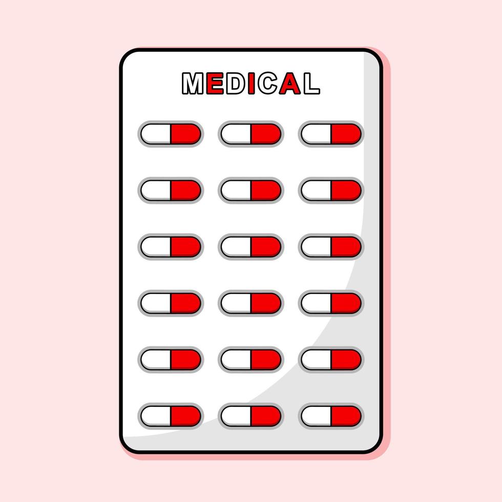 set medical capsule pill vector design