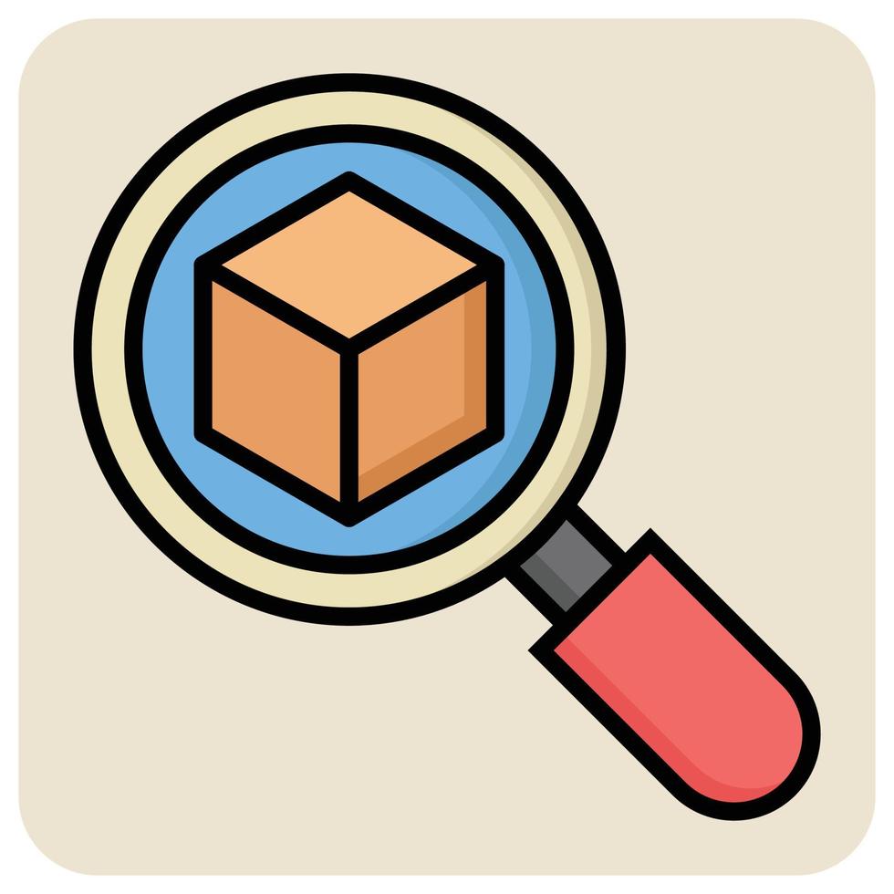 Filled color outline icon for Find parcel. vector