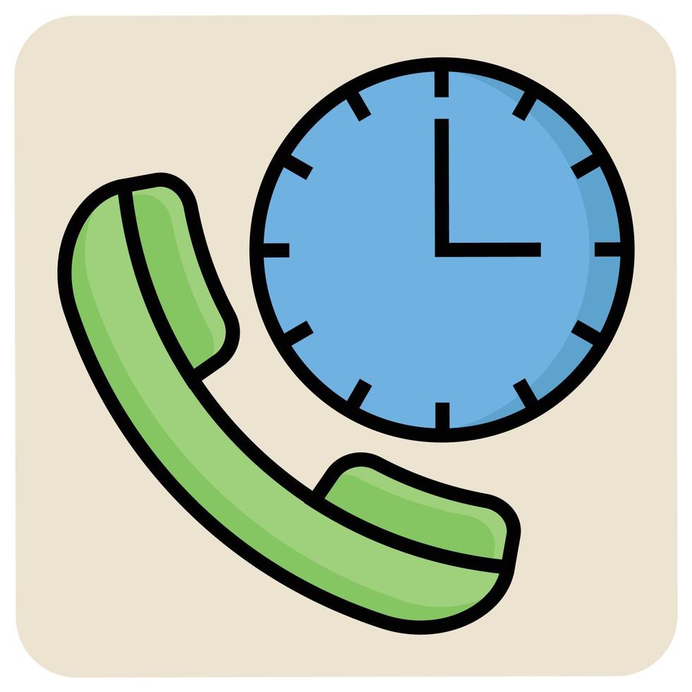 Filled color outline icon for Call service. vector