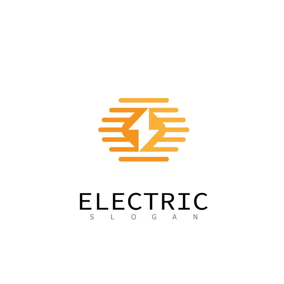 electric power modern tec technology logo design vector