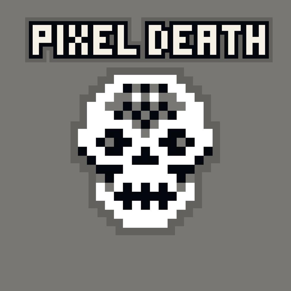 degital sign with pixel skull vector