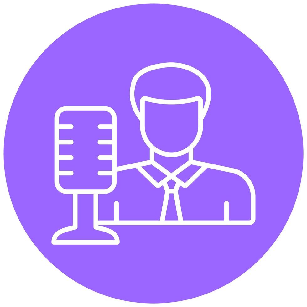 Broadcaster Vector Icon Style