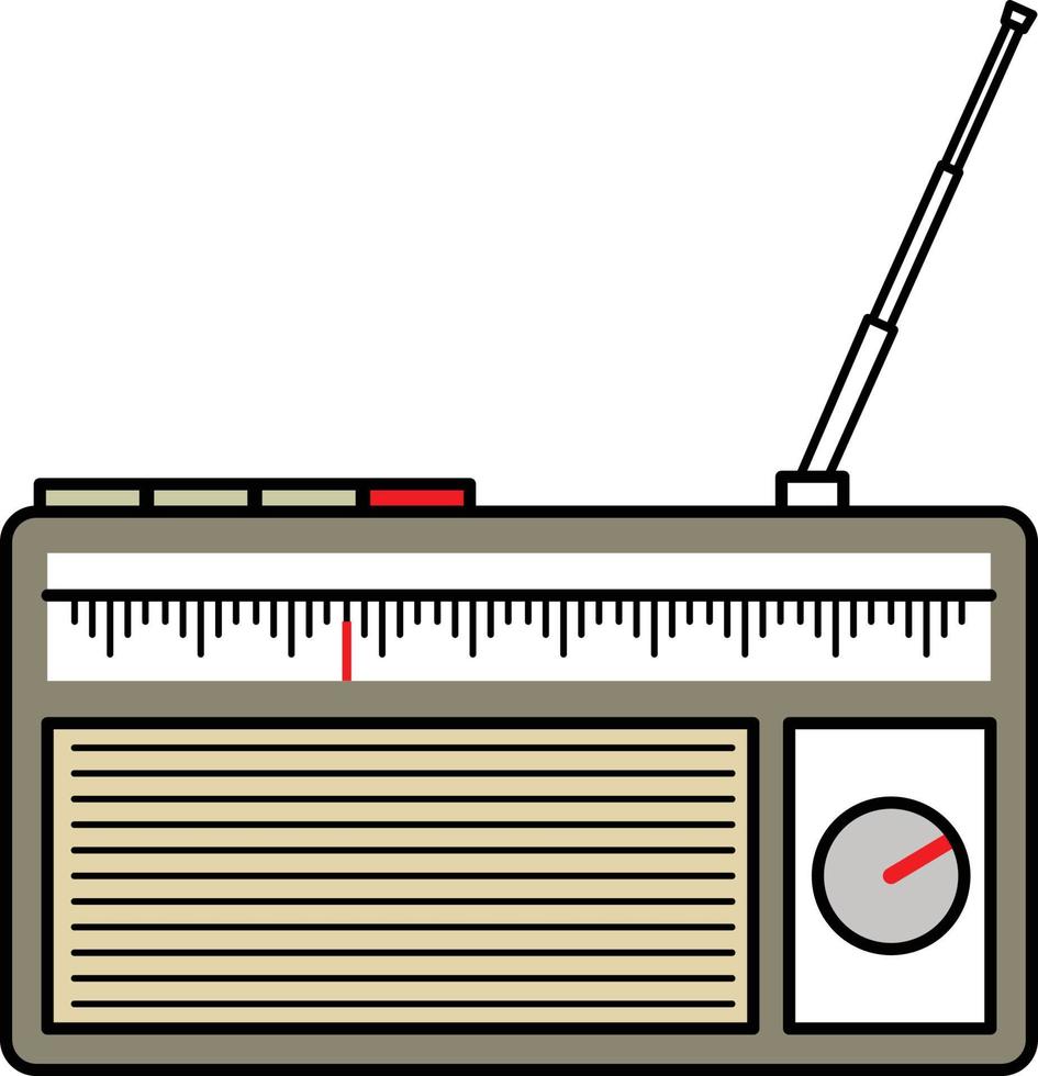 Vintage Radio vector illustration clip art icon simple style