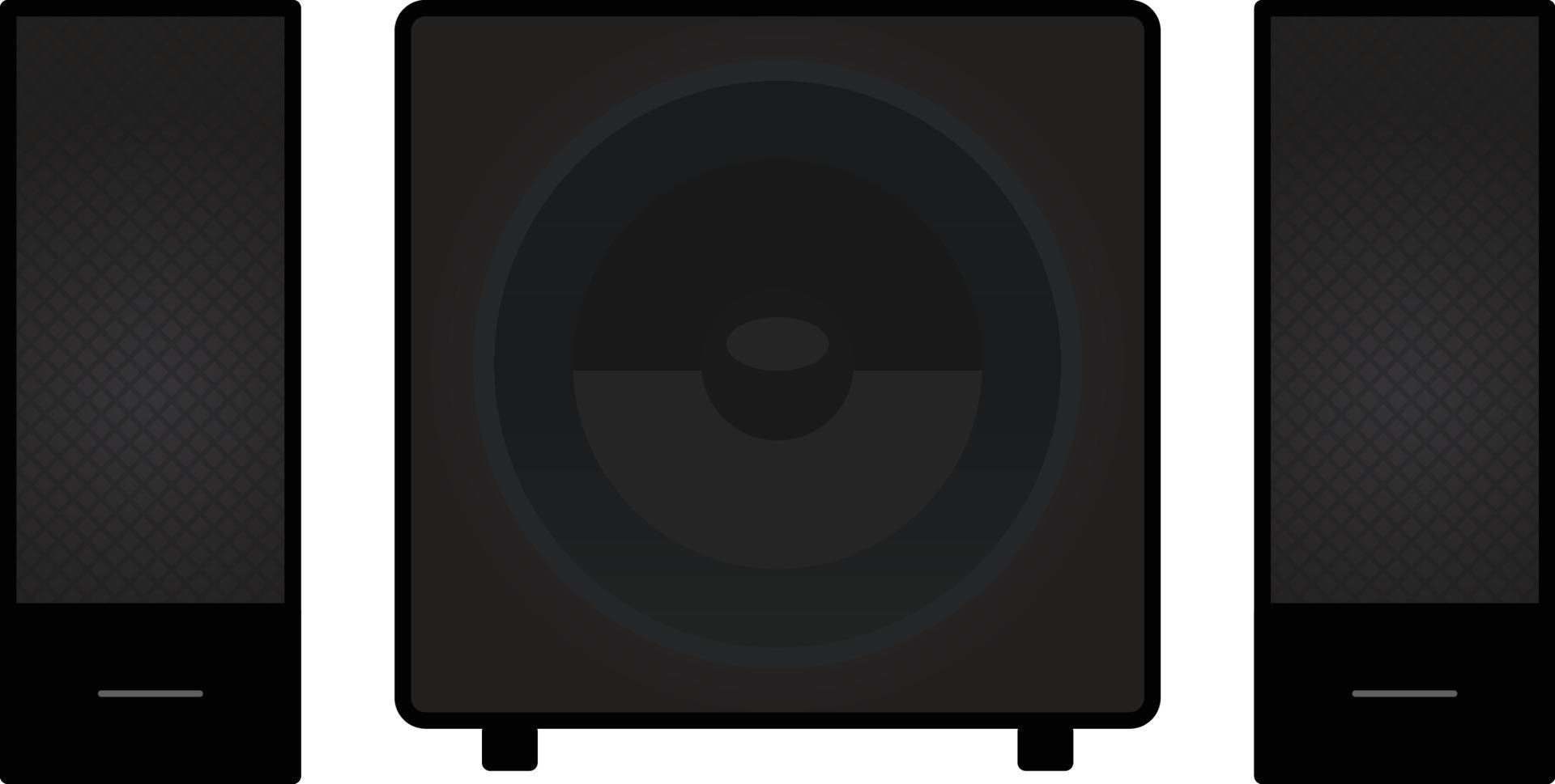 Subwoofer with two speakers vector illustration clip art