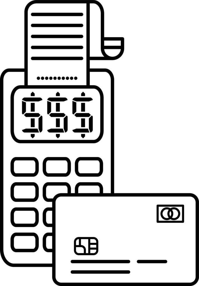 posición, punto de ventas máquina, crédito tarjeta máquina vector línea dibujo negro y blanco acortar Arte