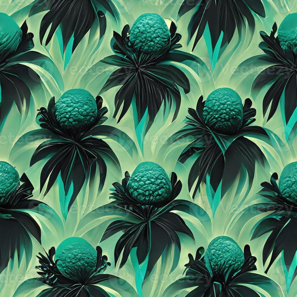 Abstract floral seamless backround with leaves of cannabis. Seamless pattern. 3D render. photo