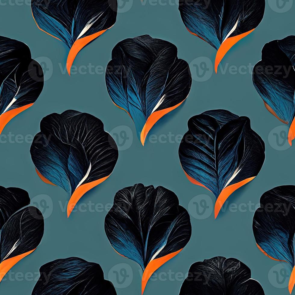 Abstract seamless pattern  with  floral elements. 3D render. Ai illustration. photo