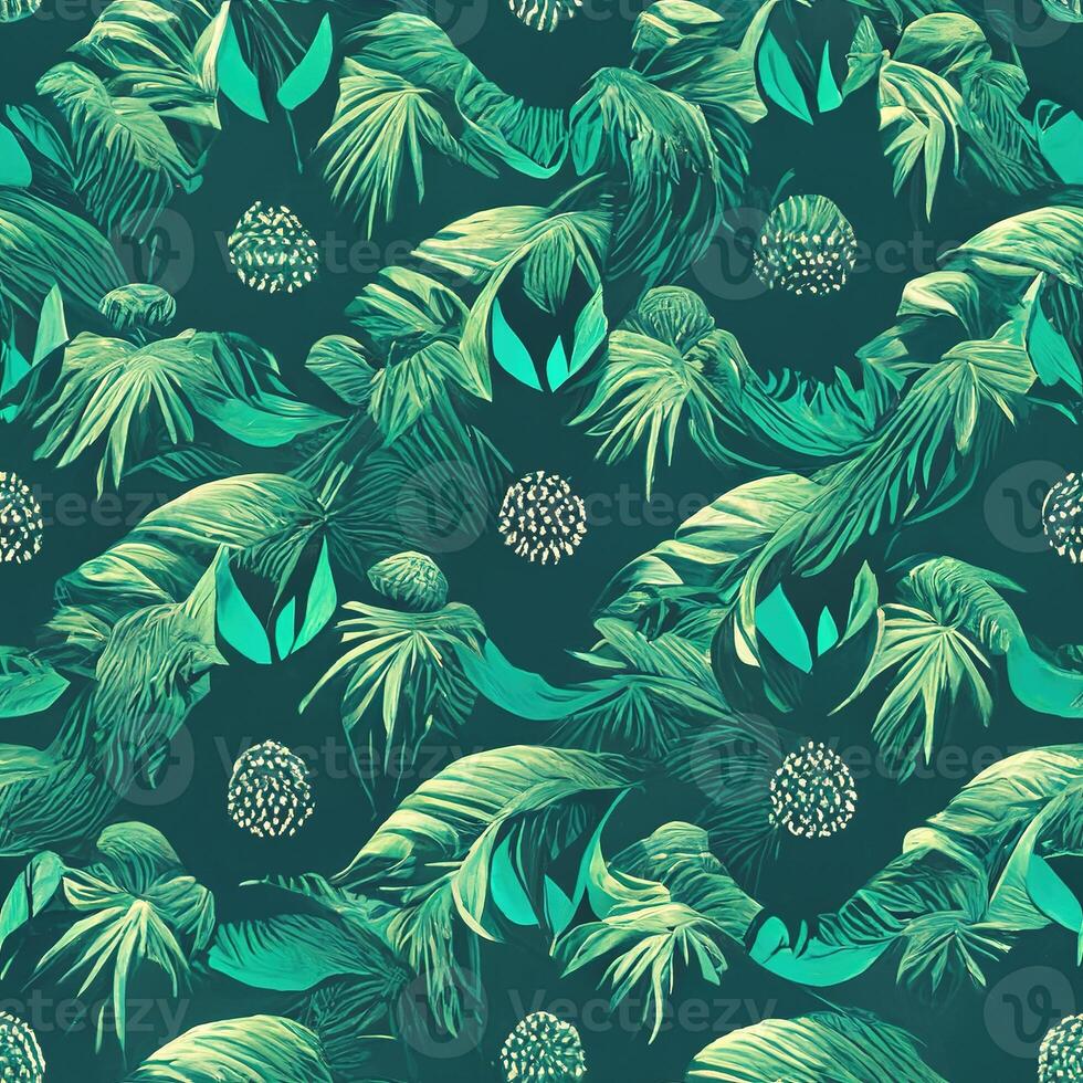 Abstract floral seamless backround with leaves of cannabis. Seamless pattern. 3D render. photo