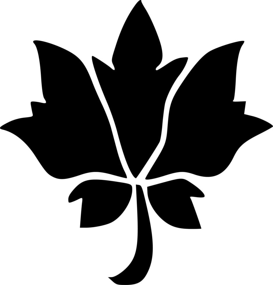 black leaf icon vector