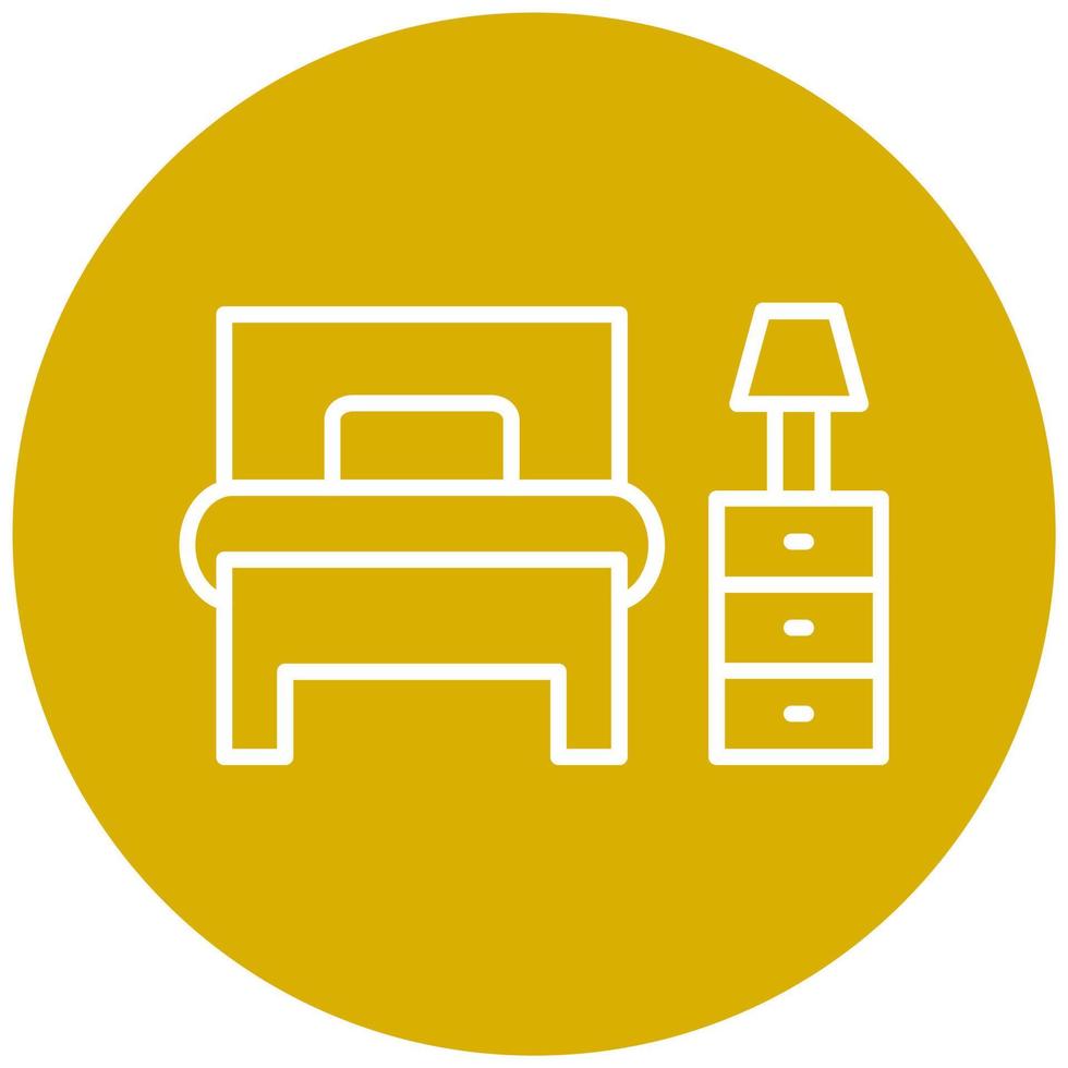 Single Bed Room Vector Icon Style