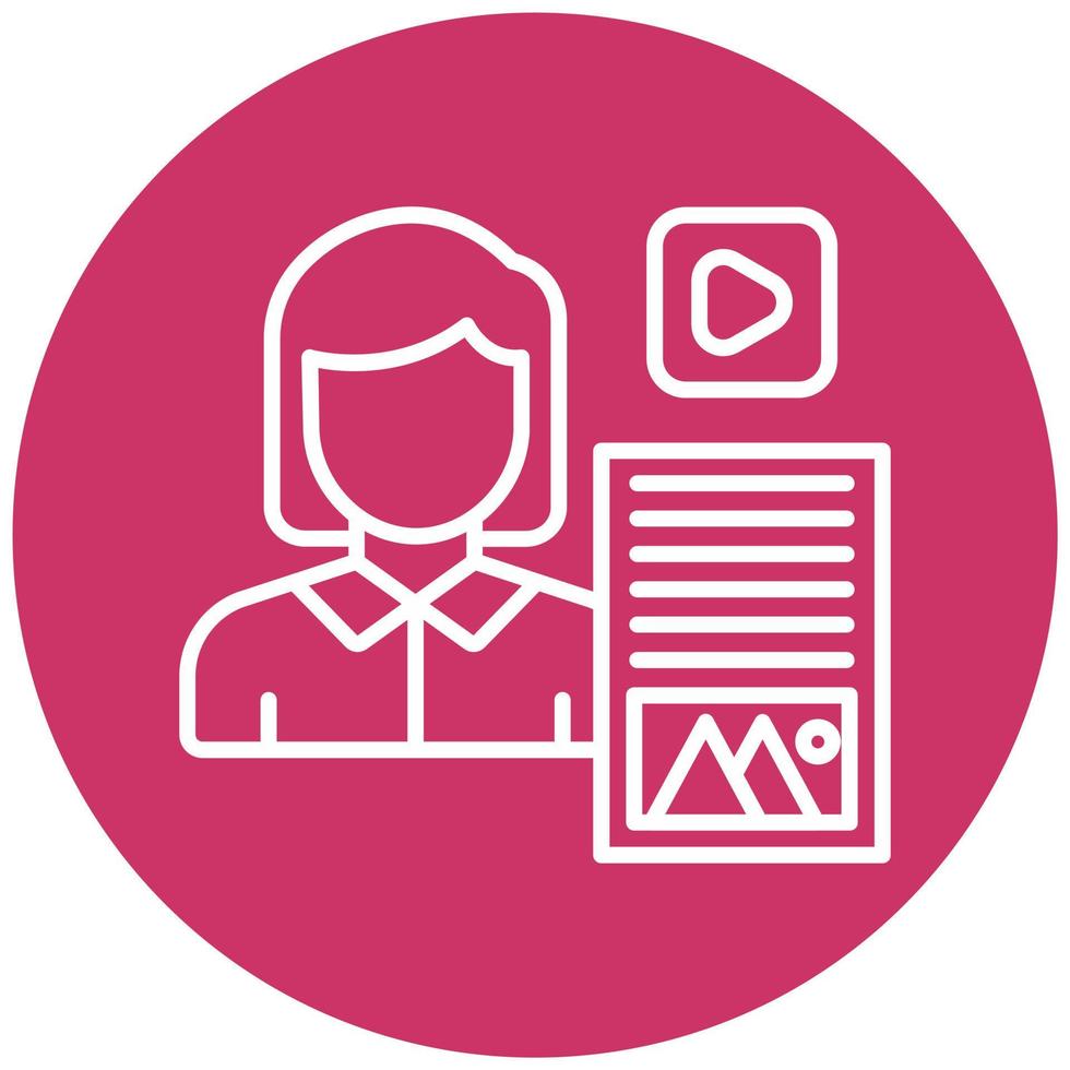 Female Blogger Vector Icon Style