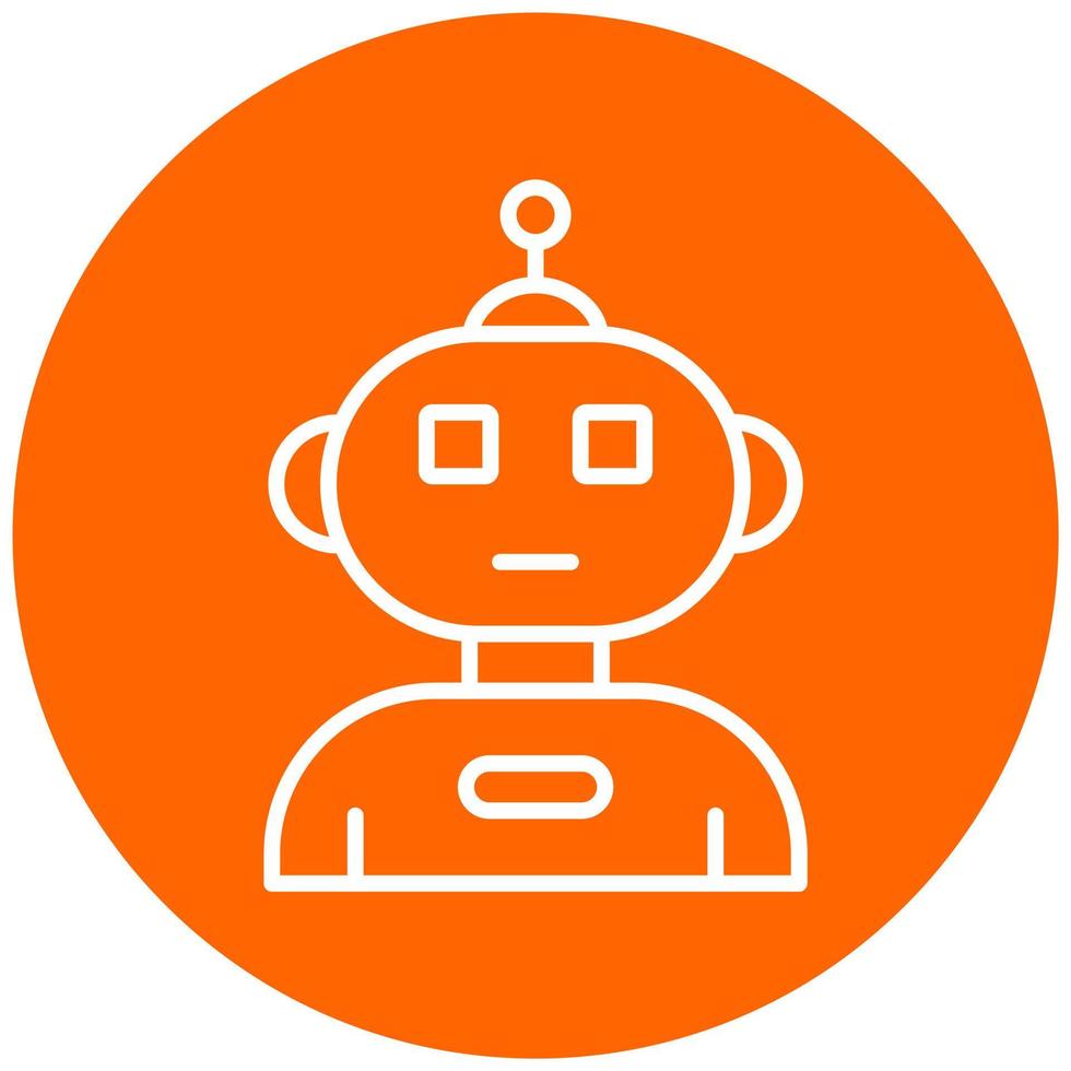 Humanoid Robot Vector Icon Style