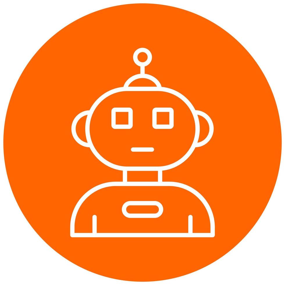 Humanoid Robot Vector Icon Style