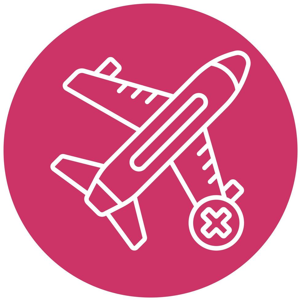 Cancelled Flight Vector Icon Style