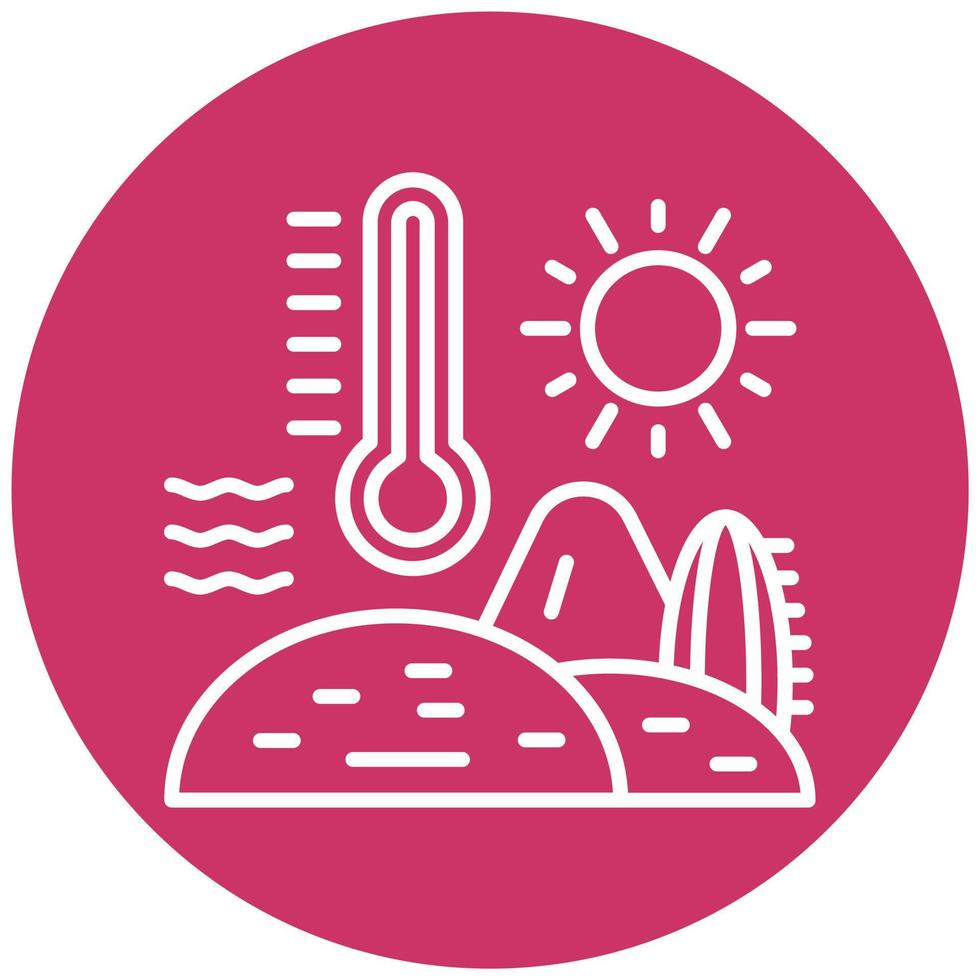 Desert Hot Weather Vector Icon Style