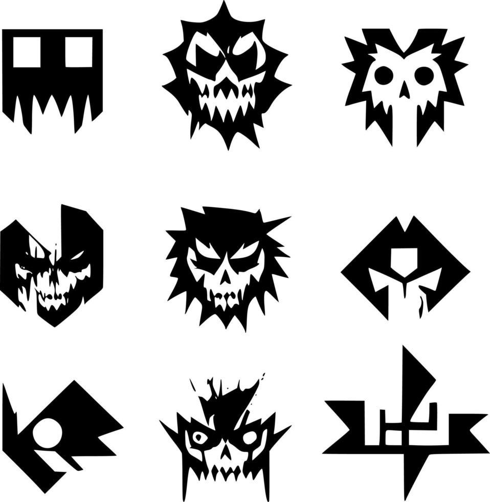 conjunto de zombi icono vector