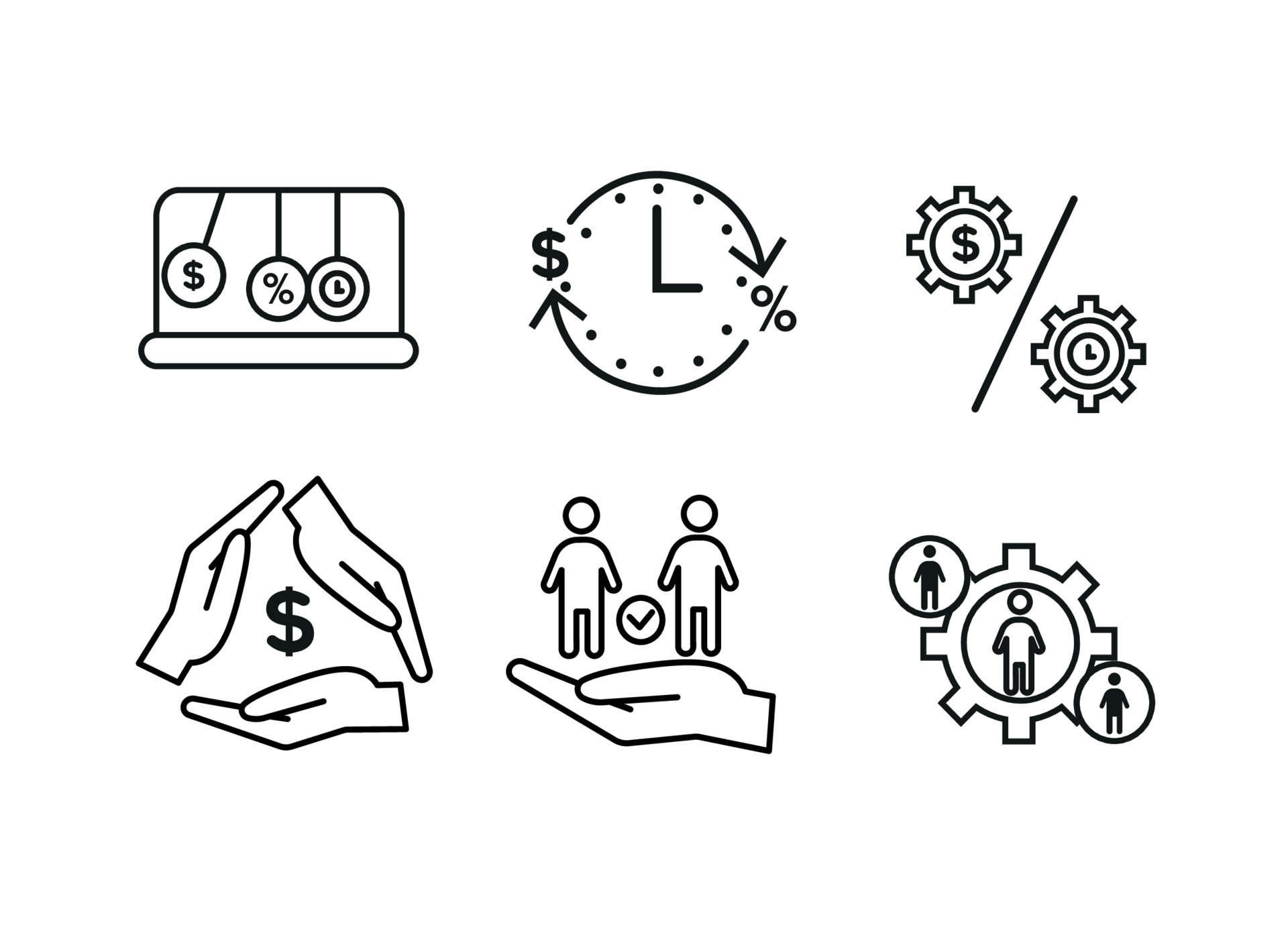 Finance icons. Financial services icons set. 22046003 Vector Art at