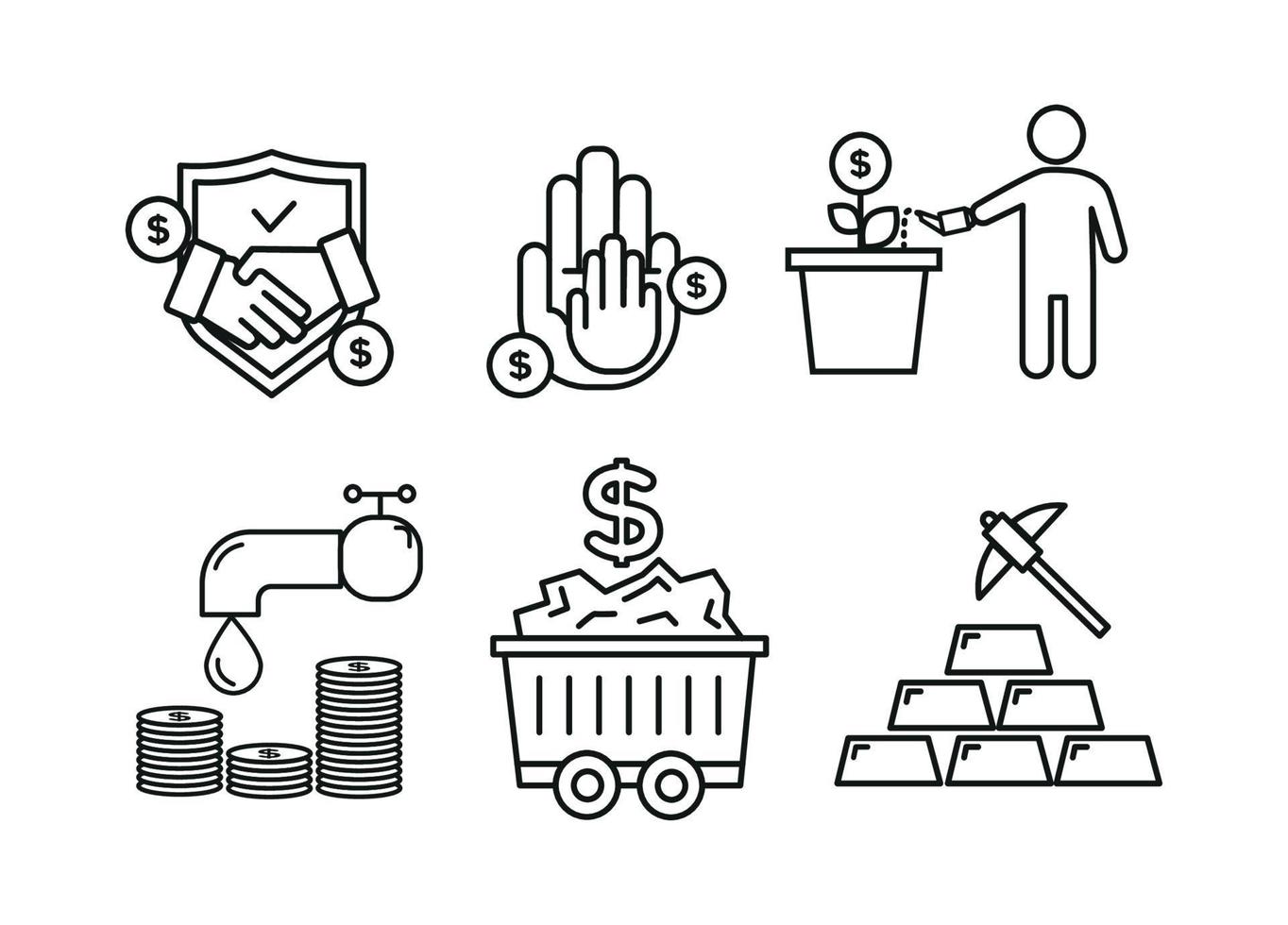 Finance icons. Financial services icons set. vector