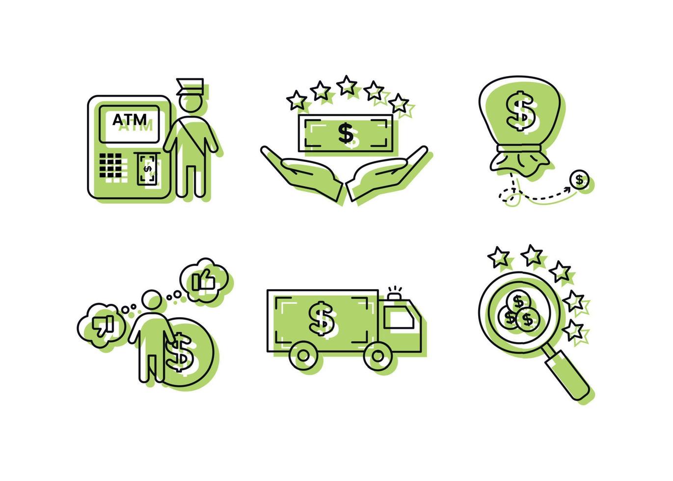 Finance. Vector illustration set of icons rating services, collection.