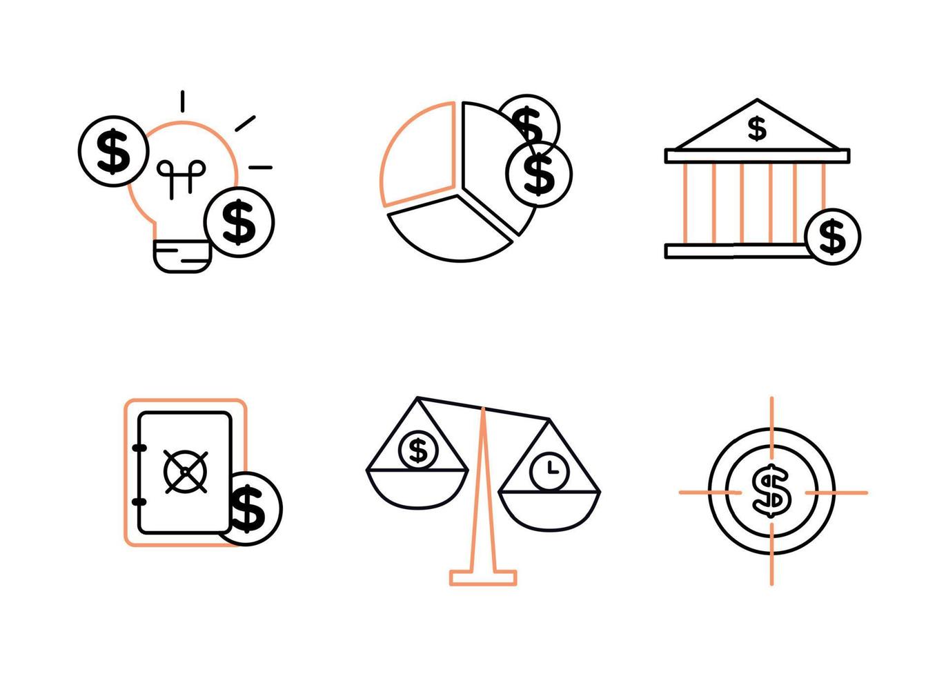 Vector illustration set of finance icons